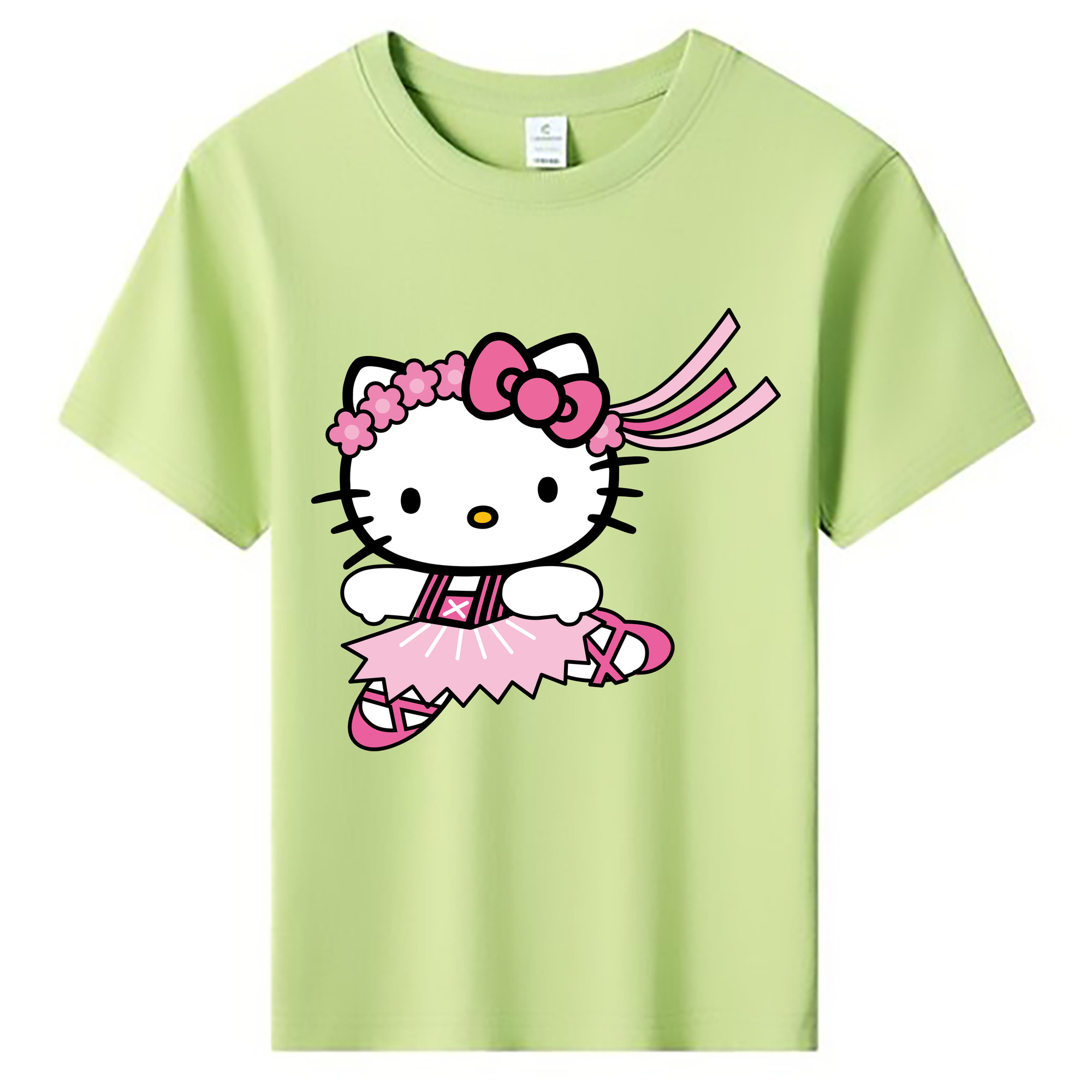 （画像用） Hello Kitty ハローキティ 綿100％キッズTシャツ（フロントプリント）